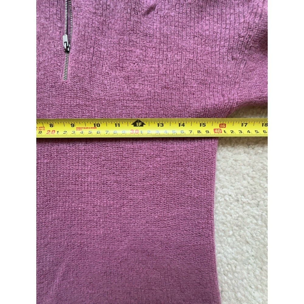$475 VINCE Half-Zipped Ribbed Wool Mohair Blend Pullover Sweater In Camelia - Picture 10 of 10